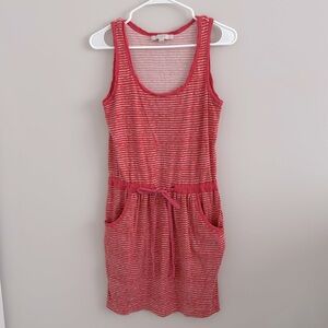 Coral Loft Sleeveless Dress with Pockets.
